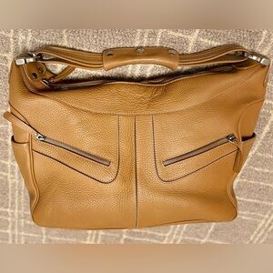 TOD'S Beige Leather Miky Shoulder Bag